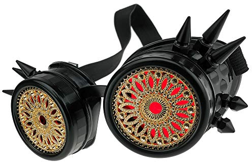 MFAZ Morefaz Ltd Welding Cyber Goggles Schutzbrille Schweißen Sonnenbrille Steampunk Goth Round Cosplay Brille Party Fancy Dress