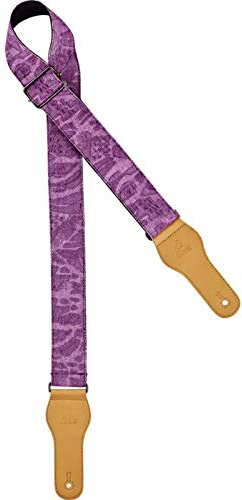 Ortega Guitars Gitarrengurt Spring Series - Baumwolle Violett (OCS-360) | Länge verstellbar, für Akustik Gitarre / Bass, E-Gitarre, E-Bass