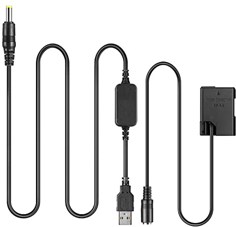 Raeisusp USB Kabel + EP5A EP-5A EN-EL14 Dummy Akku für Nikon P7800 P7100 D5500 D5200 D5100 D5300 D5600 D3200 D3100 D3300