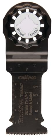 Makita B-64814-20 Starlock BiM Tauchsägeblatt 32 mm TMA047 wood and metal, für Holz und Metall, 32 mm breit, für Multitool, Multifunktionswerkzeug, 20 Stück