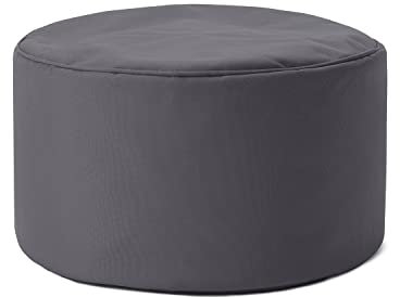Lumaland Sitzsack Pouf (50 L) | Kompakter Sitzsack mit 3-in-1-Funktion: bequemer Hocker, praktisches Tischchen & stylischer Fußschemel für in- & Outdoor I Mit Flexibler EPS-Füllung | Ø 25 x 45 cm