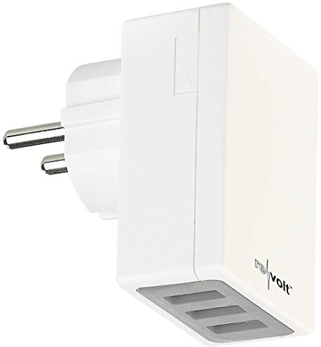 revolt USB Lade: Kompaktes 3-Port-USB-Wandnetzteil mit Smart-Power-Technologie, 17 Watt (USB Multi Ladegerät, Steckerladegerät, iPhone Ladestation)