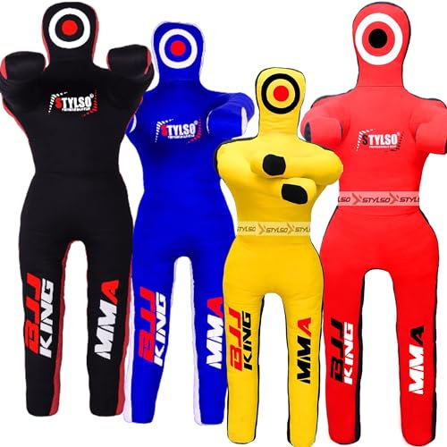 Stylso Wrestling Dummy Brottningsdummies - Jiu Jitsu Dummy Vuxen MMA BJJ Dummy Judo Karate Jujitsu Träning Like a Pro Stansningsdummy Ofylld - (1,8 m/183 cm, röd)