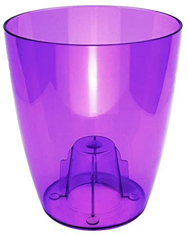 Erhard-Trading Orchideentopf CULTIVA Rund transparent Violett 16 cm Blumentopf Übertopf Kunststoff