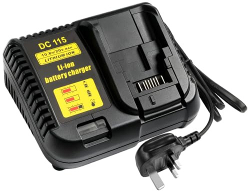 Waitley DCB115 Fast Charger for Dewalt battery charger 12V–18V | Compatible with 12V–18V Batteries, with 3A fast charging, LED status display and efficient cooling for reliable performance