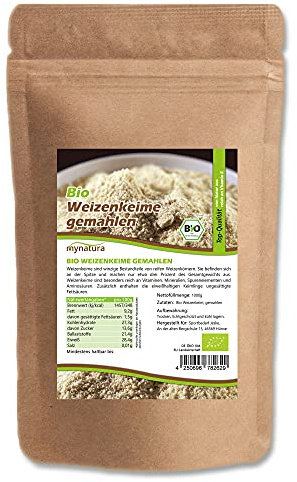 Mynatura Bio Weizenkeime stabilisiert gemahlen I Weizen Keime I Getreide I Weizenkorn I Im wiederverschließbaren Beutel (1000g)