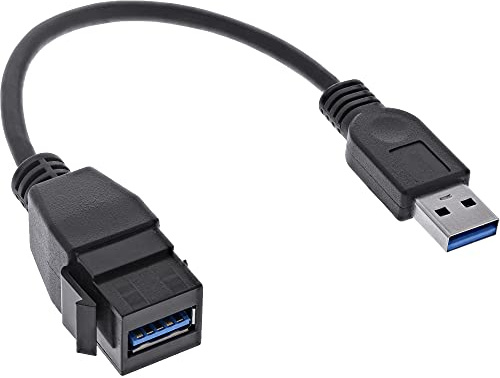 Inline® USB 3.2 Gen1 Adapterkabel, USB A Stecker/Keystone Buchse, 0,2m