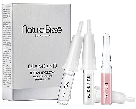 Natura Bissé Diamond Instant Glow | Ampollas Faciales Piel Perfecta | Peel, Radiance & Lift | 3 Ampollas x Tratamiento