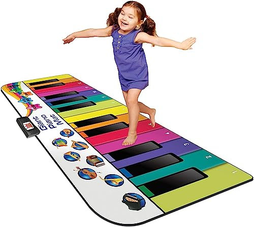 N-Gear Riesen Klaviermatte XXL : Tanzmatte Musikmatte Kids Piano und Musikbox Kinder in einem - Jungen & Mädchen Kinderspielzeug ab 4 Jahre - für drinnen & draußen, 10 eingebaute Lieder, 8 Instrumente