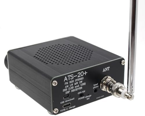 Vollband-Funkempfänger, tragbarer Vollband-Funkscanner AM FM MW SW SSB LSB USB-Scanner tragbar mit Antenne ATS‑20 SI4732