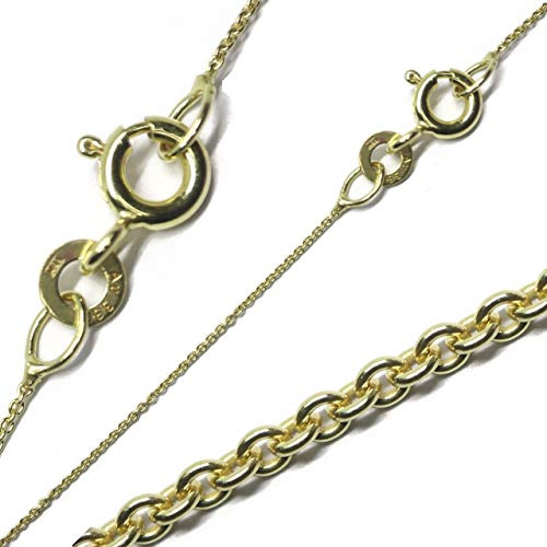 G & J Goldkette Ankerkette rund massiv 333 8Karat 0.80mm 36-50cm feine zarte Halskette hochwertiges Gold Collier für Damen Made in Germany