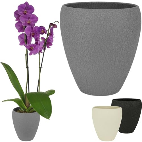 Spang Luna Orchideentopf Orchideen Übertopf Blumentopf Topf ○ Made in Germany (1er Set, Grau)