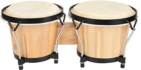 UPQRSG Bongo Trommel, Originale Natürliche Holztrommel mit Hohlraum, Holzspleiß Afrikanische Trommel, Natürliche Textur Von Holz Schaffell Trommelfell Bongos, für Musik Player