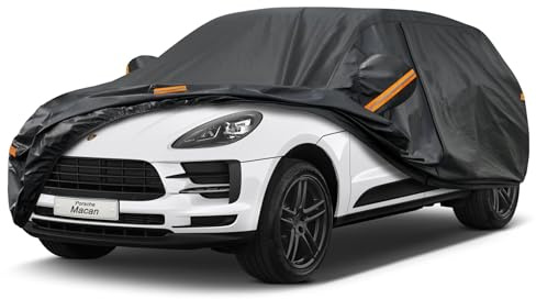 Kayme Telo Copriauto da Esterno, Compatibile con Porsche Macan (2014-2025), Copertura a 7 Starti per Impermeabile Anti UV Anti Vento Antipolvere, Telo Copri con Cerniera e in Cotone.