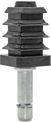 WAGNER Stift + Vierkanthülse 2tlg. - 17/20/ Ø 8 mm, Höhe 33/26/65 mm, für Möbelrolle / Möbelgleiter mit Aufnahme 8 mm, Stahl verzinkt / Kunststoff, Klemmring - 11008499