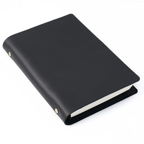 KISSKI·H Olvido Reise-Notizbuch, A5-Leder, 6-Ringbuch, nachfüllbar, Schreibtagebuch für Herren/Damen, 22,9 x 17,5 cm, Notizblockhalter mit liniertem A5-Ledereinband, handgefertigter Tagebuch, Planer