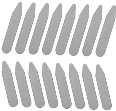 COLLBATH Kragenstäbchen Krageneinsätze Hemdkragenformer 16 Stück Edelstahl für Herren und Damen Kragenstützen für Oberhemden Formstabil Einfach zu Verwenden Anzugzubehör Silber