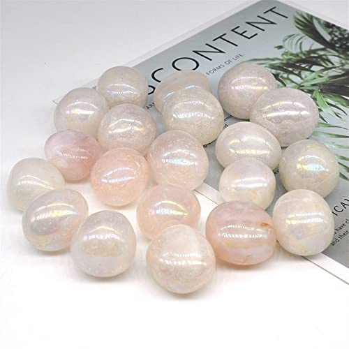 Accueil naturel rond galvanoplastie Rose Quartz en vrac pierres dégringolées gravier spécimen cristaux gemme Aquarium décor à la maison décoration de la chambre ( Color : Rose Quartz , Size : 200-300g