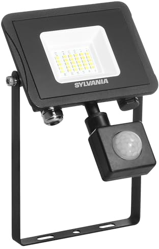 SYLVANIA LED Strahler mit Bewegungsmelder 18W | Aussenbereich | IP65 Wasserdicht | 2000 Lumen | 4000K Neutralweiß | Fluter, Gartenstrahler