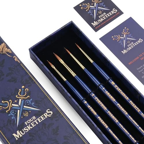 FOXBITE Kolinsky Sable Set Brushes for Miniature Painting Modeling Pieces Fine Detail Paint Brush Miniature Painting Kit Mini Paints Acrylic for Warhammer