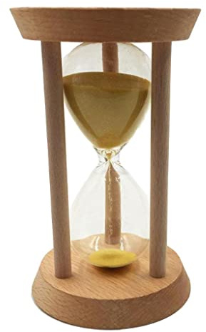 FLCPJGV Sablier en Bois et Verre pour Cuisine, Pâtisserie, Exercices, Jeux, Sport, Jouet, 15 Min/20 Min/30 Min, Jaune, 20 Minutes