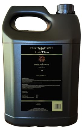 GAIAVITAE - DMSO 99.9% Dimethylsulfoxid - 5 Liter - Lichtgeschützte HDPE-Verpackung - Reines Lösungsmittel - Langlebig bis zu 36 Monate - Kristallisiert unter 18.5°C, PC, PE