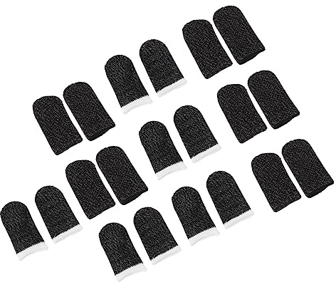 Homoyoyo 10 Paar Rutschfeste Atmungsaktive Fingerschutzhüllen aus Silberfaser für Mobiles Gaming Schweißableitend Elastisch Vielseitige Fingerüberzüge für Touchscreen Spiele