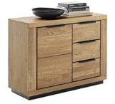Kommode >GRENO< Fronten in Wildeiche massiv geölt, zeitlose Optik, in den Maßen ca. 107 x 80 x 40 cm (B/H/T) - mit optimalen Stauraum für Ihr Zuhause - Kommode Sideboard Kastenmöbel Stauraumschrank
