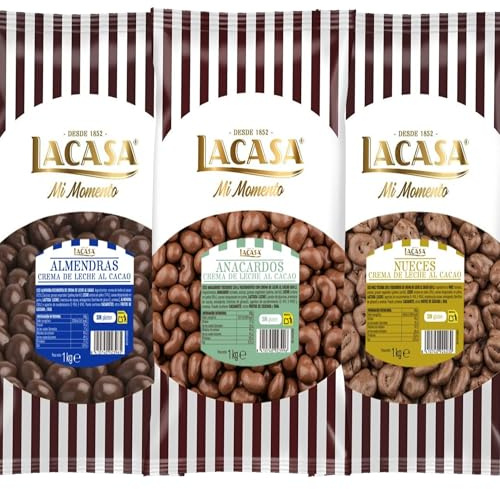 Lacasa Mi Momento pack 3kg bolas: Almendra con chocolate con leche,Anacardo leche,Nuez con chocolate con Leche