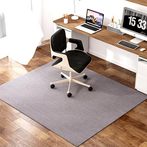 EXZFW Bodenschutzmatte Teppich, Unterlage Schreibtischstuhl, BüRostuhl Unterlage, Teppich FüR BüRostuhl, BüRostuhlmatte, Bodenschutzmatte BüRostuhl Schreibtischstuhl Unterlage,Dunst grau,100x120cm