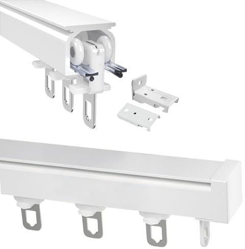 Binario per tende a soffitto o a parete Sistema di binario per tende scorrevole in alluminio con rulli per camera da letto/doccia/tenda pergola esterna.