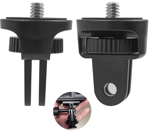 2 Piezas Adaptador para Trípode 1/4 Pulgada con Rotación de 360°, Soporte Mini de Plástico para Cámaras de Acción con Rosca Estándar, Compatible con Modelos Comunes, Soporte para Casco, Trípode