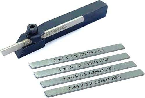 Buyohlic Mini Lathe Cut off Square Parting Tool with 4 Spare Blades (8 MM)