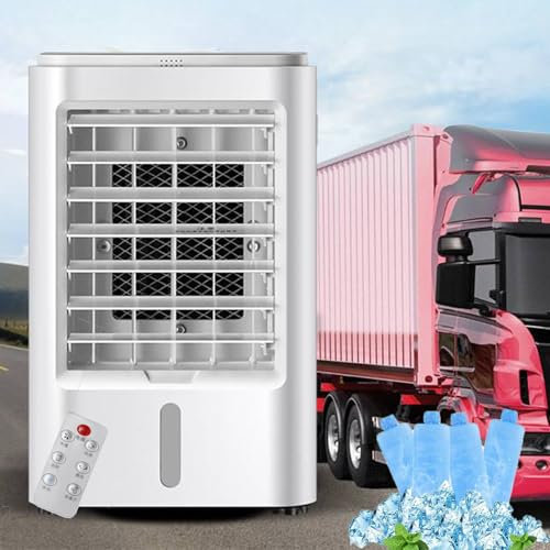 Ventilador de aire acondicionado portátil con 3 velocidades de viento y 3 temporizadores, enfriador de aire evaporativo para caravana, caravana, furgoneta, camión