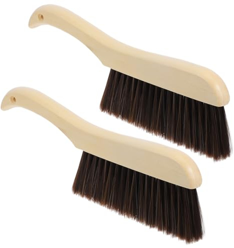 Mobestech 2pcs Double Sided Bristle Brush Extendable Cobweb Brush for Staining and Dusting