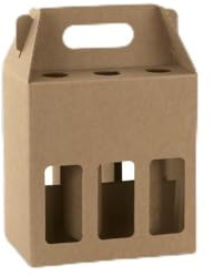 Lucgel Scatola Minibox Porta 6 Bottiglie Birra o Olio da 33 cl in Carta Avana con Finestra 190x130x210 mm, 10 Pezzi