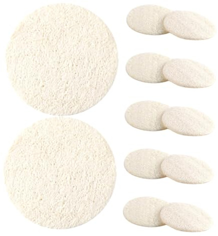 TOVINANNA 12 Stück Natürliche Peelingschwämme Gesicht aus Weichem Loofah Sanfte Reinigungspads zur Porentiefe Entfernung von Öl und Make up Wiederverwendbare Gesichtsreinigungsschwämme für