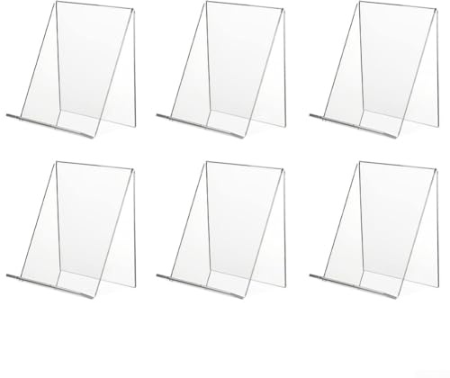 Lot de 4 présentoirs en acrylique transparent pour livres, tablettes et photos, adaptés pour l'organisation et la présentation