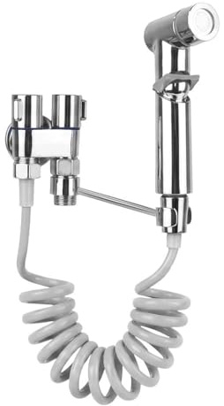 Bidet Attachment for Toilet UK Kit,1-In-2-Out Dual Control Valve Bidet Sprayer Set,Adjustable Water Pressure Handheld Muslim Shower for Toilet with Hose Swivel Bracket for Feminine Wash,Pet,Cloth
