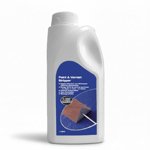 KasaBona Paint Stripper 1L – Heavy-Duty Multi-Surface Gel for Wood, Metal & Concrete – Fast-Acting Paint & Varnish Remover for DIY & Workshop Use (Pack of 1)