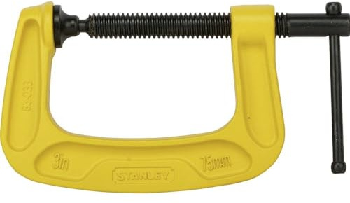 STANLEY MaxSteel C-Zwinge 0-83-033 (75 mm Spannweite, 57 mm Ausladung, 680 kg Spannkraft, korrissionsbeständig)