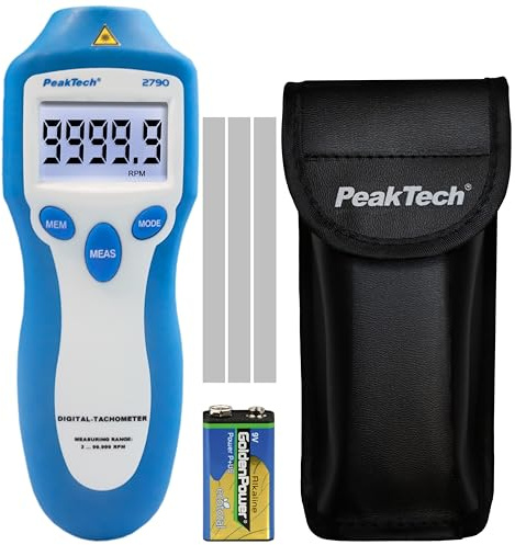 PeakTech P 2790 Drehzahlmessgerät/Tachometer, mit AA8Laser 2bis 100 RPM,berührungslos