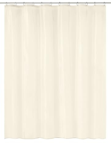 Kleine Wolke Duschvorhang PEVA UNO Ecru 180 x 200 cm | OEKO-TEX zertifiziert, PVC-frei, absolut wasserdicht, verstärkte Lochleiste, aus PEVA