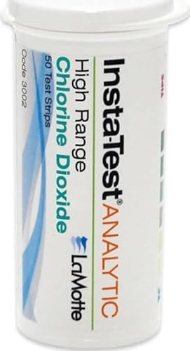 LaMotte Insta-Test 3002 Chlorine Dioxide Single Factor Test Strip, 0-500ppm Range (Vial of 50 Strips)