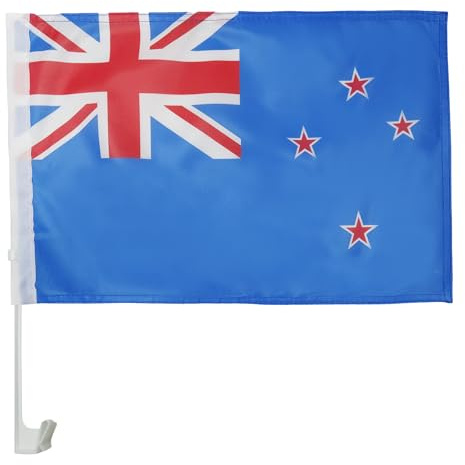 AZ FLAG Autofahne Neuseeland 45x30 cm Mesh-Polyester Saugnapf | Für außen Neuseeländische Autoflagge New Zealand genähte wetterfeste Ausführung mit Kunststoffstab