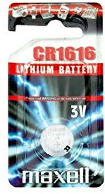 Maxell 3 unidades de cada 1 pila de botón de litio, CR1616