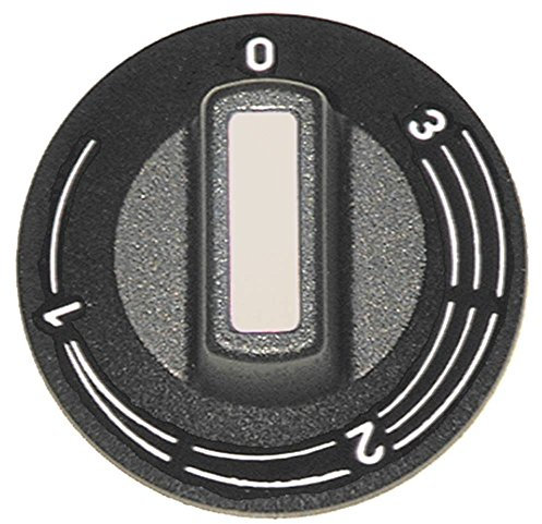 Palux Knebel für Cookmax 221017, 221018 für Energieregler ø 50mm 1-3 für Achse ø 6x4,6mm mit Abflachung oben schwarz