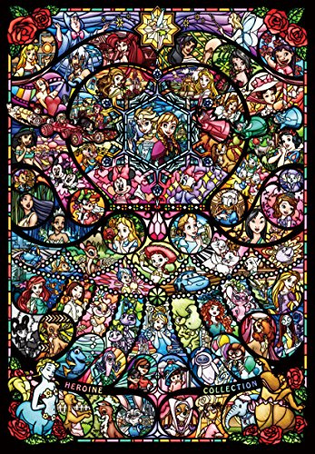 Disney 1000 Piece Jigsaw Puzzle & Pixar Heroine Collection Stained Glass [Pure White] (51 x 73.5 cm)