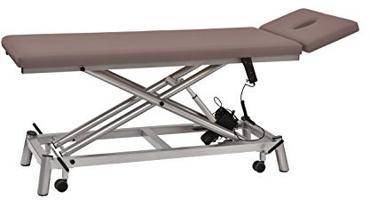 Therapieliege pader.eco fresh 2.0 mit Turbomotor, Schlamm, Gestell Silber, Radachshebesystem