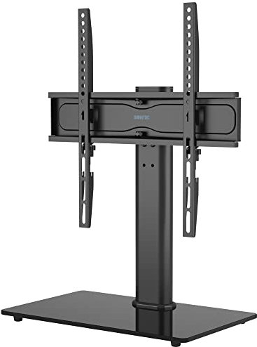 BONTEC TV Standfuss TV Ständer Schwenkbar für 26-55 Zoll LCD LED OLED Plasma Flach & Curved Fernseher bis zu 45 KG, Höhenverstellbar & Stabil Max.VESA 400x400